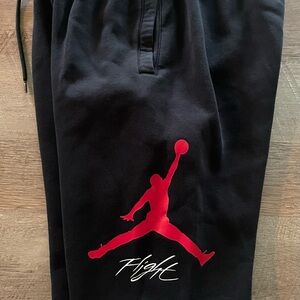 Men’s Jordan Black Joggers with Red Logo